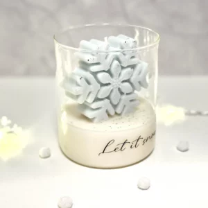 Schneeflocken Kerze im Glas | handgemachte Duftkerze – Bild 3